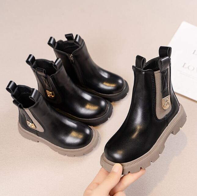 Copii Încălțăminte din bumbac Copii Cizme calde Anti-alunecare rezistente la uzură Băieți Fete Pantofi din piele Bebeluși Cizme de zăpadă la modă în stil britanic