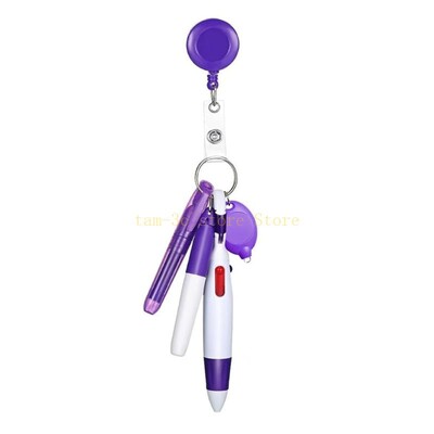 5-ühes märgirullid markeri, mitmevärvilise pastapliiatsi ja valgusega õearstile, sissetõmmatavate märkide rullide hoidja