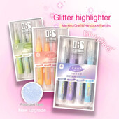 Kawaii Блестящи хайлайтери за училище 4 бр./компл. Блестящ лексикон Doodle химикалки Бележник Маркери за хайлайтове Детски студентски канцеларски материали