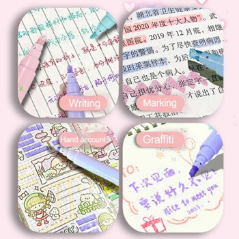 Kawaii Glitter Highlighters για το Σχολείο 4 τμχ/Σετ Γυαλιστερό Scrapbook Doodle Pens Σημειωτές Σημειώσεις Σημειώσεις για παιδιά Παιδική γραφική ύλη