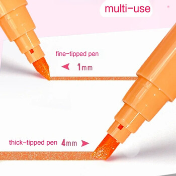 Kawaii Glitter Highlighters για το Σχολείο 4 τμχ/Σετ Γυαλιστερό Scrapbook Doodle Pens Σημειωτές Σημειώσεις Σημειώσεις για παιδιά Παιδική γραφική ύλη