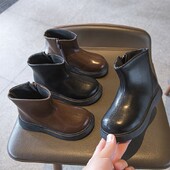 Moda Bebeluși Fetițe Cizme Martin Copii Toddler Cizme scurte Pantofi pentru studenți Impermeabil în aer liber Toamnă Primăvară Cizme noi anti-alunecare Negru