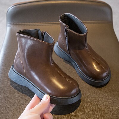 Moda Bebeluși Fetițe Cizme Martin Copii Toddler Cizme scurte Pantofi pentru studenți Impermeabil în aer liber Toamnă Primăvară Cizme noi anti-alunecare Negru