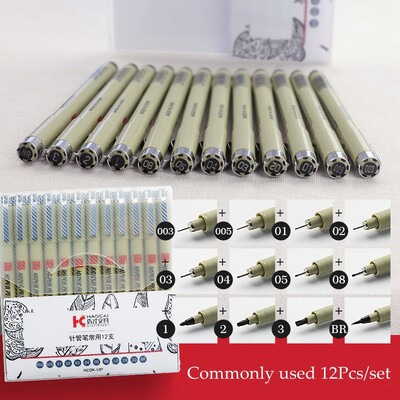 Pigment Liner Micron Pen Set Neelde Drawing Pens set 005 01 02 03 04 05 08 1.0 Brush Art Markeri Fineliner Sketching Pen