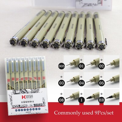 Pigment Liner Micron Pen Set Neelde Drawing Pens set 005 01 02 03 04 05 08 1.0 Brush Art Markeri Fineliner Sketching Pen