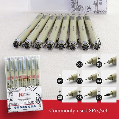 Pigment Liner Micron Pen Set Neelde Drawing Pens set 005 01 02 03 04 05 08 1.0 Brush Art Markeri Fineliner Sketching Pen