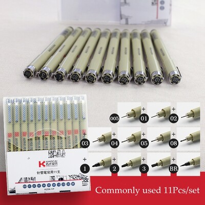 Pigment Liner Micron Pen Set Neelde Drawing Pens set 005 01 02 03 04 05 08 1.0 Brush Art Markeri Fineliner Sketching Pen