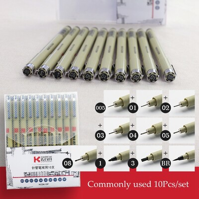 Pigment Liner Micron Pen Set Neelde Drawing Pens set 005 01 02 03 04 05 08 1.0 Brush Art Markeri Fineliner Sketching Pen