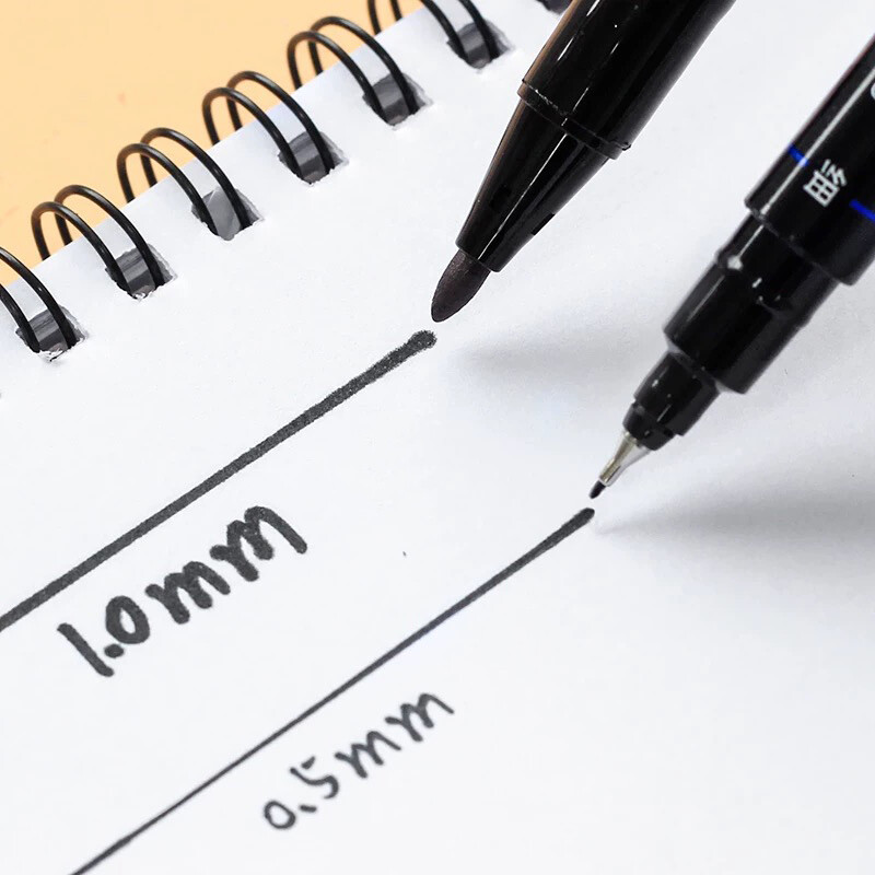 Deli 12 värvi markeri pliiatsikomplekt 0,5 mm 1,0 mm kahe peene otsaga grafiti markerid lastele täiskasvanutele mõeldud värvimisraamatute joonistustarbed