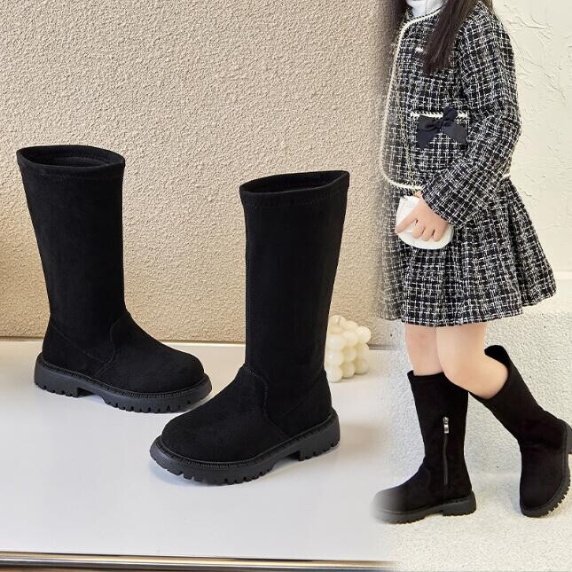 Karusnahast Lapsed Lumesaapad Talvised Naiste Moesaapad Tüdrukud Printsess Põlveni ulatuvad nahksaapad Lastele Vabaajaspordijalatsid Kuumad tossud