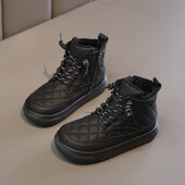 Pantofi pentru copii Ghete pentru fetiță 2023 Culoare uni Cizme de iarnă versatile pentru copii Moda Causal Copii școlari Cizme simple de bumbac