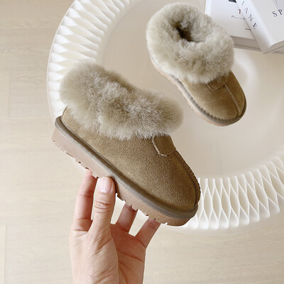 Παιδικές μπότες για χιόνι πολυτελείας επώνυμων σχεδιαστών, επώνυμα Παιδιά Γνήσιο δέρμα αγελάδας μόδας για κορίτσια Γούνα για αγόρια Ζεστές χειμωνιάτικες μπότες Βρεφικά βαμβακερά παπούτσια