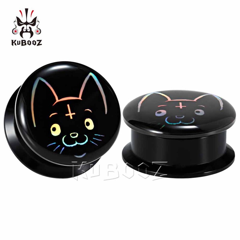 κοσμήματα kubooz νέα κόλλα σταγόνα χρώματος ασημί ανοιχτό διαστολέα αυτιού στυλ πανκ αφαιρούμενο ακρυλικό λοβό αυτιού