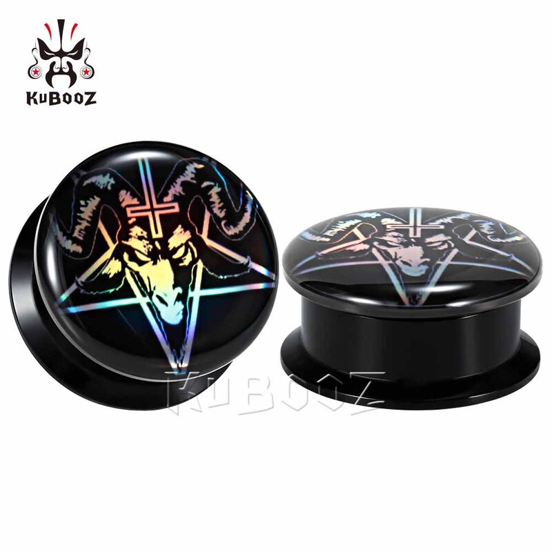 κοσμήματα kubooz νέα κόλλα σταγόνα χρώματος ασημί ανοιχτό διαστολέα αυτιού στυλ πανκ αφαιρούμενο ακρυλικό λοβό αυτιού