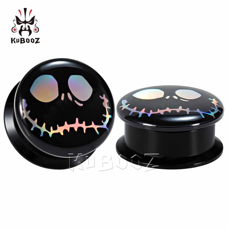 κοσμήματα kubooz νέα κόλλα σταγόνα χρώματος ασημί ανοιχτό διαστολέα αυτιού στυλ πανκ αφαιρούμενο ακρυλικό λοβό αυτιού