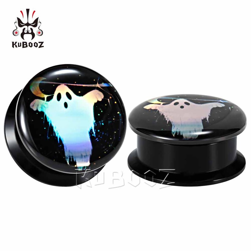 κοσμήματα kubooz νέα κόλλα σταγόνα χρώματος ασημί ανοιχτό διαστολέα αυτιού στυλ πανκ αφαιρούμενο ακρυλικό λοβό αυτιού