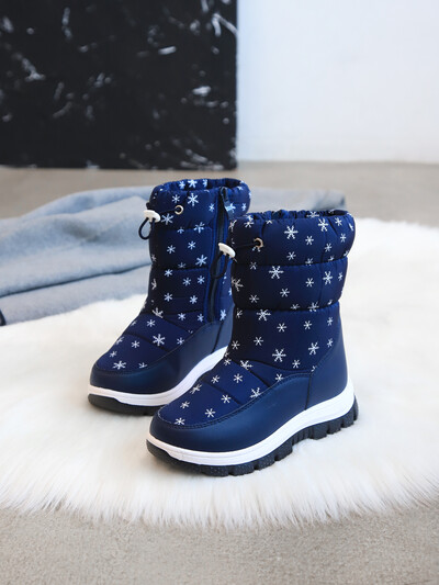 Zimske tople krznene čizme za snijeg Dječje crne krznene cipele za djevojčice Neklizajuća vodootporna dječja obuća Dječje tenisice Cipele za bebe Ružičasta