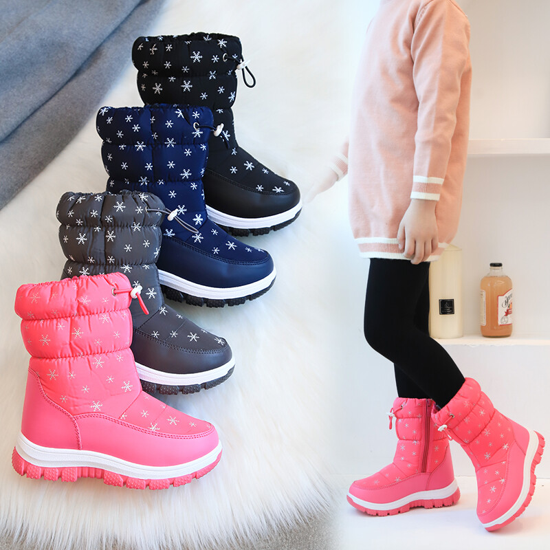 Zimske tople krznene čizme za snijeg Dječje crne krznene cipele za djevojčice Neklizajuća vodootporna dječja obuća Dječje tenisice Cipele za bebe Ružičasta
