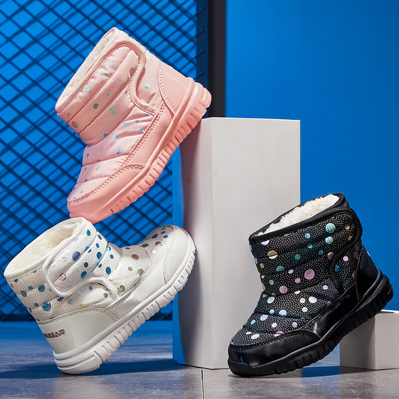 Zimske tople krznene čizme za snijeg Dječje crne krznene cipele za djevojčice Neklizajuća vodootporna dječja obuća Dječje tenisice Cipele za bebe Ružičasta