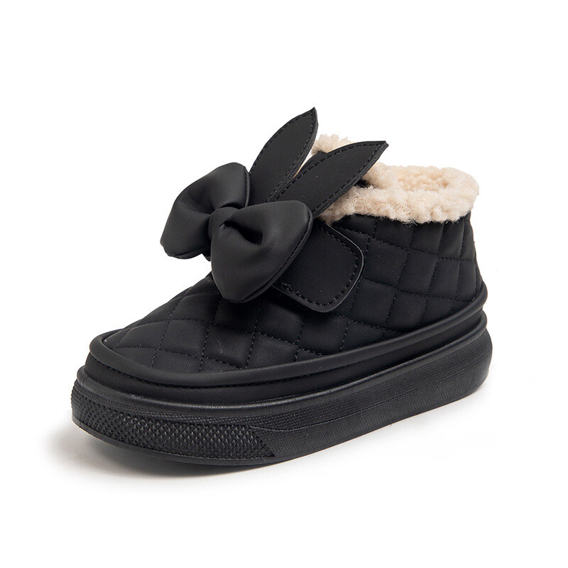 Copii de iarnă pantofi din bumbac cu talpă groasă cizme de zăpadă anti-alunecare la modă bowknot prințesă cizme fete copii calde groase cizme