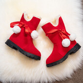 Botas De Nieve Cizme de zăpadă pentru copii Cizme de iarnă Cizme de pluș pentru copii Cizme de bumbac pentru fete Cizme de prințesă Anti-alunecare Pantofi pentru copii Cizme căptușite la modă