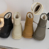 Детски ботуши за сняг Мода за момичета Изчистен стил Топли плюшени зимни ботуши Момчета Мека подметка Ботуши за сняг на открито Размер 26-37