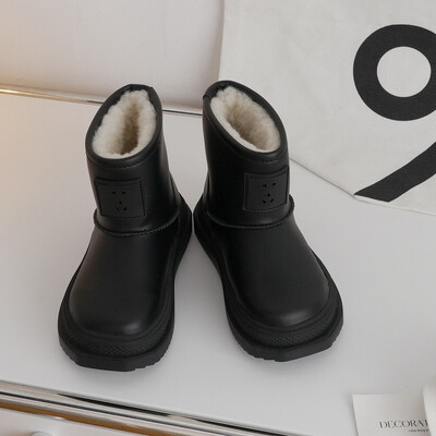 Детски ботуши за сняг Мода за момичета Изчистен стил Топли плюшени зимни ботуши Момчета Мека подметка Ботуши за сняг на открито Размер 26-37