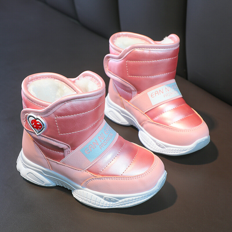 2023 Cizme pentru fete Cizme de zăpadă la modă pentru copii Cizme pentru copii mici Băieți fete Copii mici Iarnă Bumbac cald de pluș blană Cizme sport pentru zăpadă