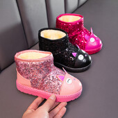 Talvesaapad Paksemad Soojad Tüdrukud Lumesaapad Mood Litrid Lastele Puuvillased Kingad Armsad Multifilmid Õpilaste Libisemiskindlad Poolsaapad Ботинки