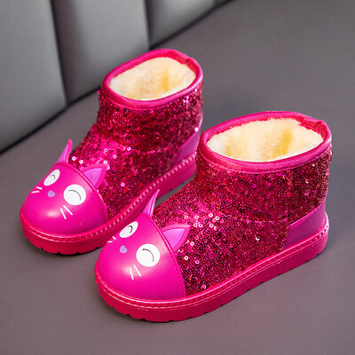 Talvesaapad Paksemad Soojad Tüdrukud Lumesaapad Mood Litrid Lastele Puuvillased Kingad Armsad Multifilmid Õpilaste Libisemiskindlad Poolsaapad Ботинки