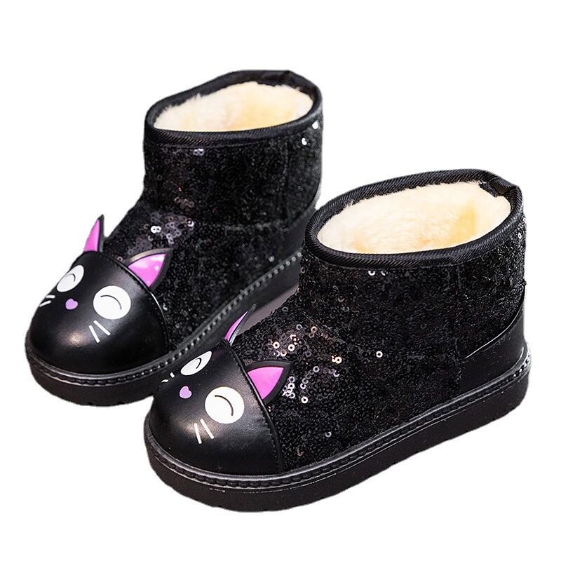 Talvesaapad Paksemad Soojad Tüdrukud Lumesaapad Mood Litrid Lastele Puuvillased Kingad Armsad Multifilmid Õpilaste Libisemiskindlad Poolsaapad Ботинки