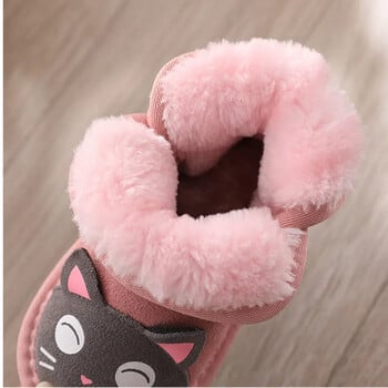 Winter New Thickened Warm Snow Boots Girls Lovely Cat Head Ζεστές βαμβακερές μπότες Παιδικά casual παπούτσια Καυτές εκπτώσεις Ροζ Μαύρο