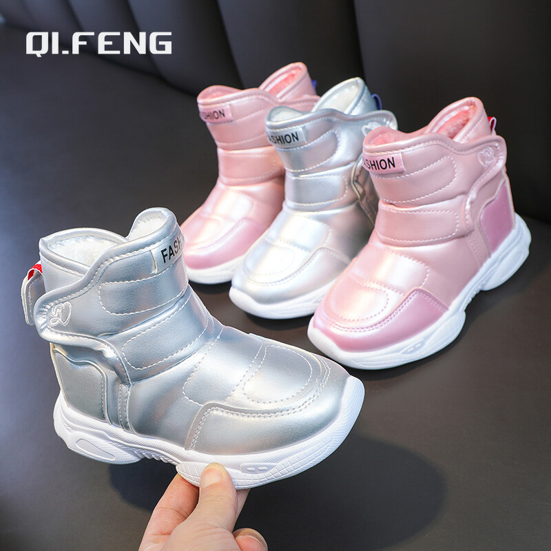 Slatke djevojke Tople plišane čizme za snijeg Studenti Zimske Svestrane visoke cipele Dječji modni trendovi Pamučna obuća