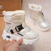 Cizme de zăpadă de pluș pentru copii Iarna 2024 Nouă Băieți Comozi Școală Pantofi casual Cizme de bumbac calde pentru fete 4-15 ani