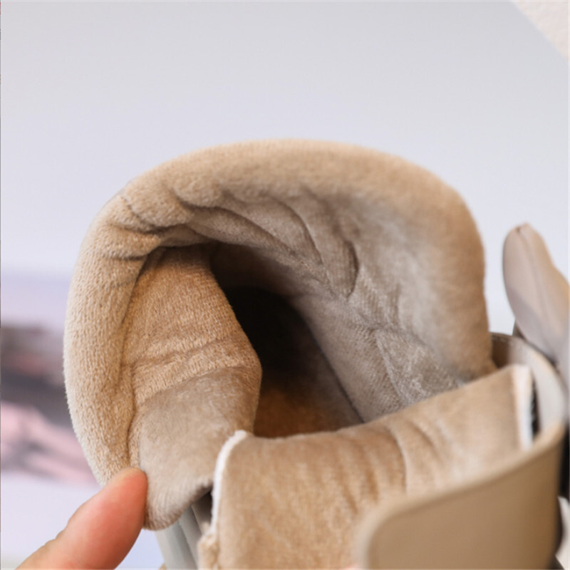 Cizme de zăpadă pentru copii 2024, pantofi noi de iarnă pentru copii, cu nod fluture, impermeabile, caldă, pluș, modă, cizme pentru fete, prințesă, UE 22-37