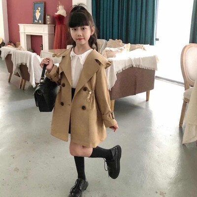 Moodsad tüdrukute ülerõivad, uued pikkade varrukatega tuulepluus, lasteriided, sügisene paksud, soojad riided 4–12-aastastele teismelistele, tüdrukutele, mantlid S39