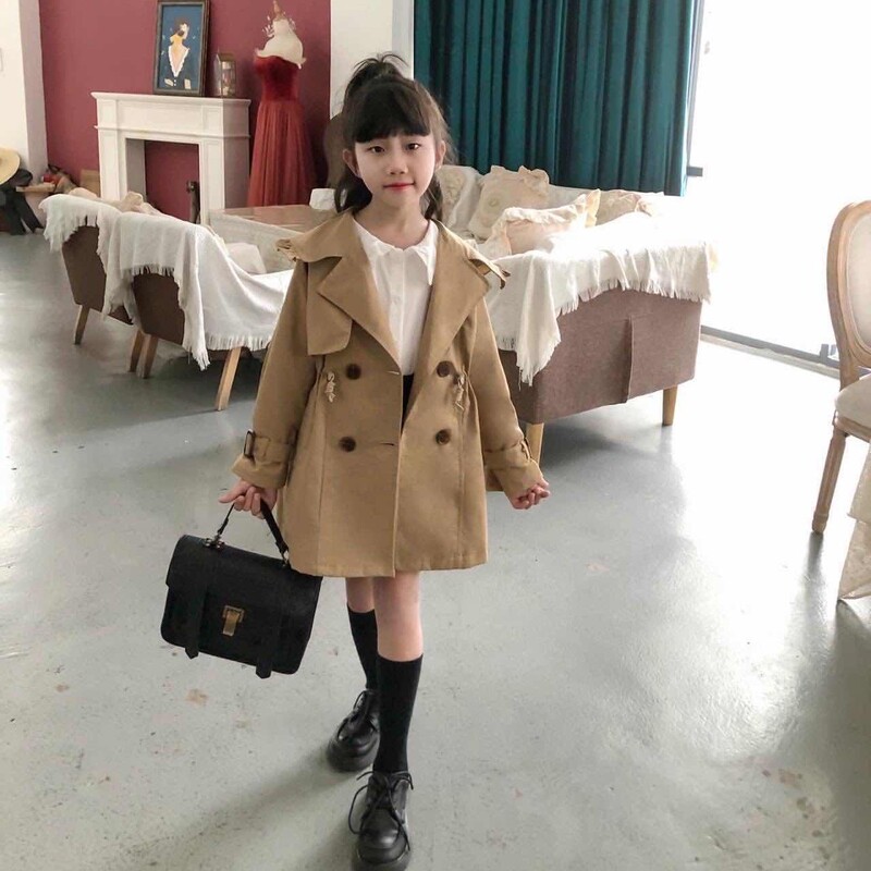 Moodsad tüdrukute ülerõivad, uued pikkade varrukatega tuulepluus, lasteriided, sügisene paksud, soojad riided 4–12-aastastele teismelistele, tüdrukutele, mantlid S39