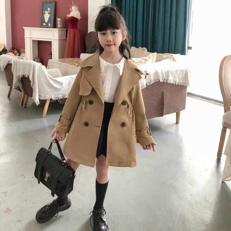 Moodsad tüdrukute ülerõivad, uued pikkade varrukatega tuulepluus, lasteriided, sügisene paksud, soojad riided 4–12-aastastele teismelistele, tüdrukutele, mantlid S39