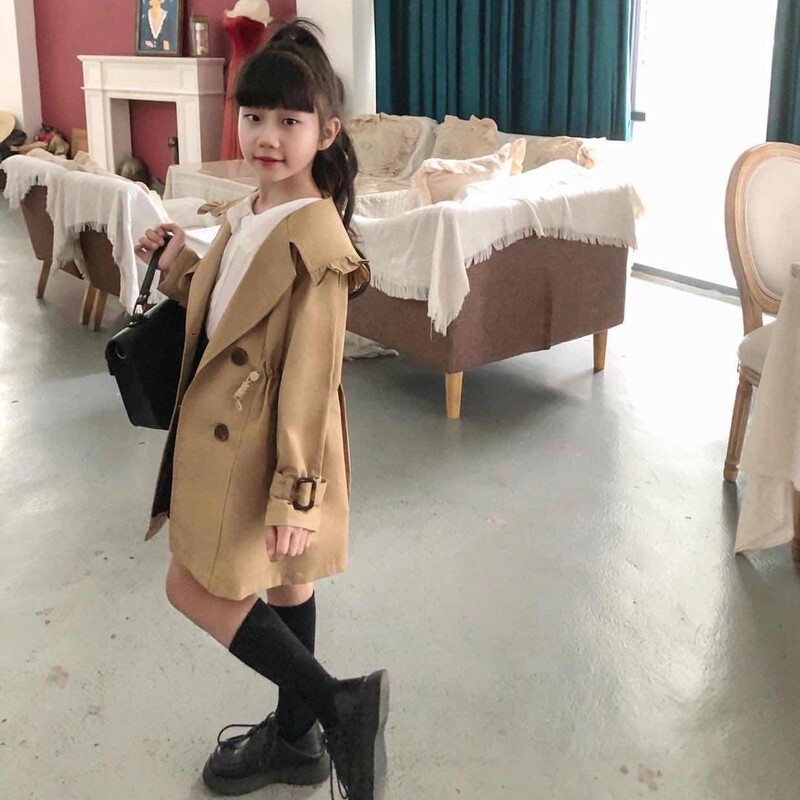 Moodsad tüdrukute ülerõivad, uued pikkade varrukatega tuulepluus, lasteriided, sügisene paksud, soojad riided 4–12-aastastele teismelistele, tüdrukutele, mantlid S39