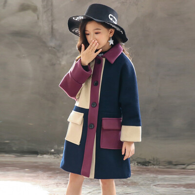 Laste talvevillasegu mantlid Vintage mood teismelised tüdrukud beežid pikad jakid soojad ülerõivad paks jope laps 7 8 10 12 aastat vana