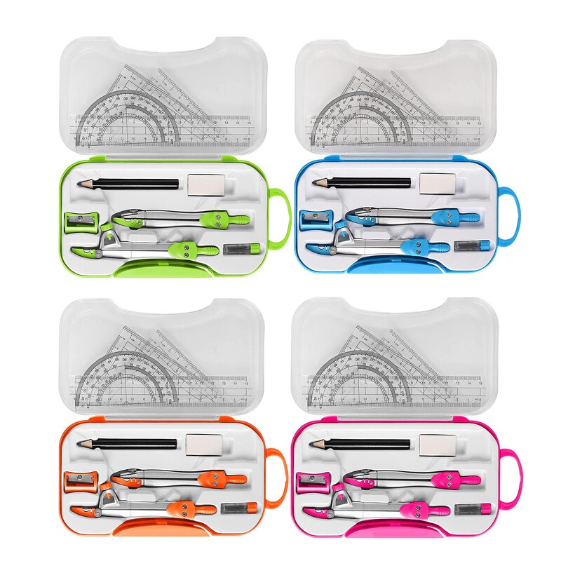 Set de kit de geometrie matematică, raportor, riglă triunghiulară, școlarizare pentru redactarea acasă