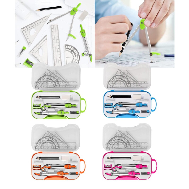 Set de kit de geometrie matematică, raportor, riglă triunghiulară, școlarizare pentru redactarea acasă