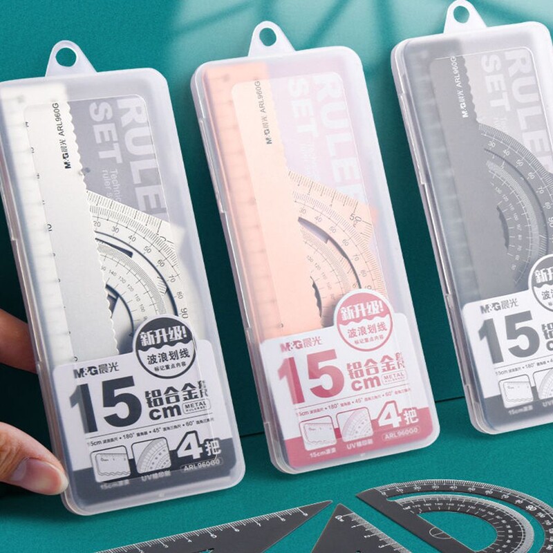 Elevi Busolă de birou goală Matematică Geometrie Rigle metalice Examinare Papetarie Materiale pentru redactare Set de rigle din aluminiu