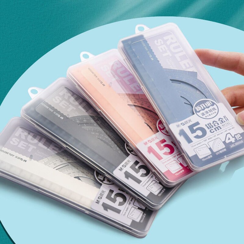 Elevi Busolă de birou goală Matematică Geometrie Rigle metalice Examinare Papetarie Materiale pentru redactare Set de rigle din aluminiu