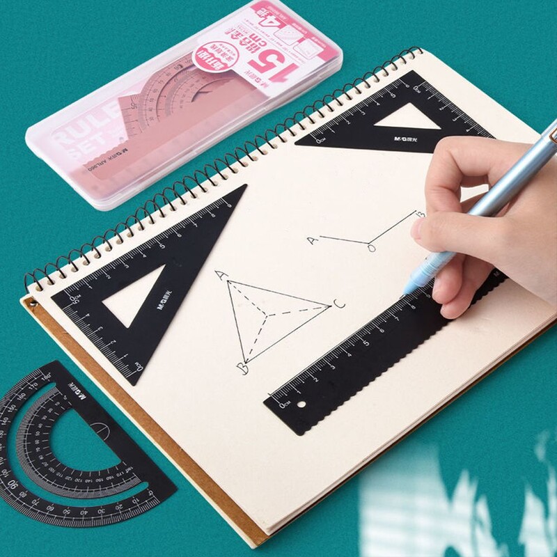 Elevi Busolă de birou goală Matematică Geometrie Rigle metalice Examinare Papetarie Materiale pentru redactare Set de rigle din aluminiu