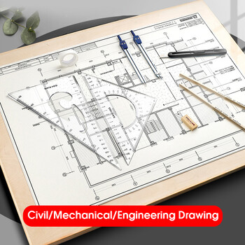 15 In1 Compass Ruler Math Geometry Plate Канцеларски комплект Студентски професионални аксесоари за чертане по гражданско инженерство