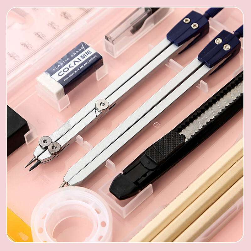 15 in1 kompassi joonlaud matemaatika geomeetria plaadi kirjatarvete komplekt õpilastele professionaalsed ehitusmehaanikainseneri joonistamise tarvikud