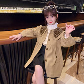 Kevad-sügis Tüdrukute Trench-mantlid Uus mood Korea stiilis tuulejope Laste ülerõivad Lasteriided 6 7 8 9 10 11 12 Y