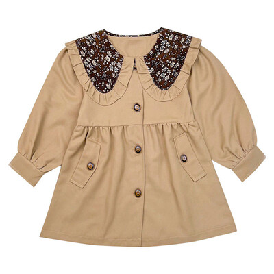 Kevad-sügis Tüdrukute Trench-mantlid Uus mood Korea stiilis tuulejope Laste ülerõivad Lasteriided 6 7 8 9 10 11 12 Y