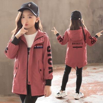 Laste Trench Coat Pusad jakk 4 6 8 10 12 13 aastat Teismeliste poiste Tüdrukute Rõivad 2022 Tagasi kooli Sügisene ülerõivad Lastele